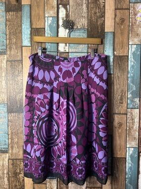 Purple Geometric A-Line Skirt